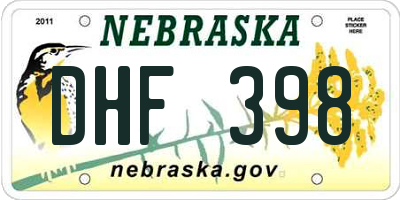 NE license plate DHF398