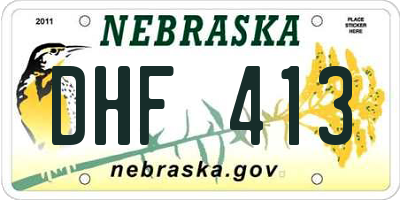 NE license plate DHF413