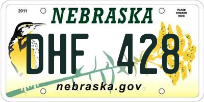 NE license plate DHF428
