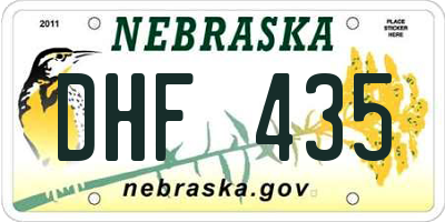 NE license plate DHF435