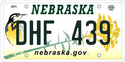 NE license plate DHF439
