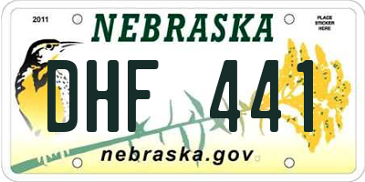 NE license plate DHF441