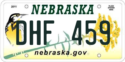 NE license plate DHF459