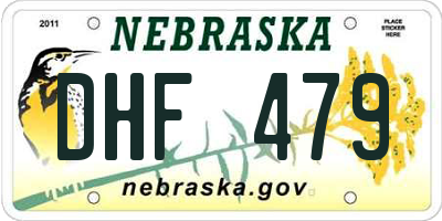 NE license plate DHF479