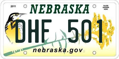 NE license plate DHF501