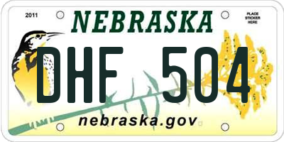 NE license plate DHF504