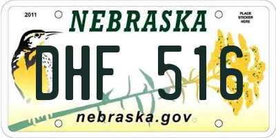 NE license plate DHF516
