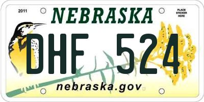 NE license plate DHF524