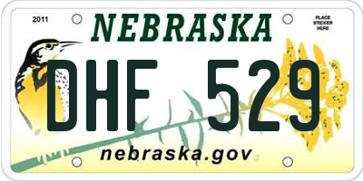 NE license plate DHF529