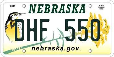 NE license plate DHF550