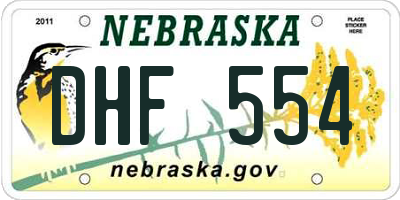 NE license plate DHF554