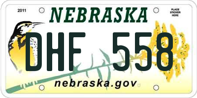 NE license plate DHF558