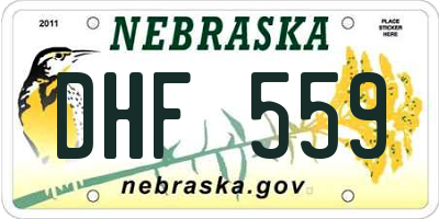 NE license plate DHF559