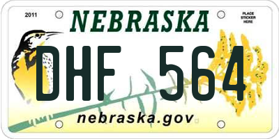 NE license plate DHF564