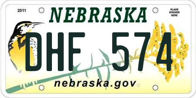 NE license plate DHF574