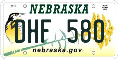 NE license plate DHF580