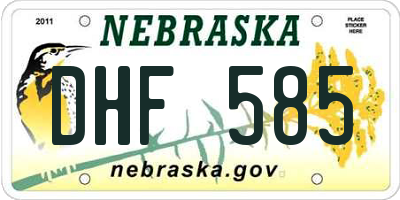 NE license plate DHF585