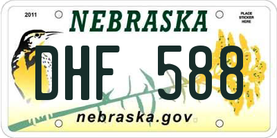 NE license plate DHF588
