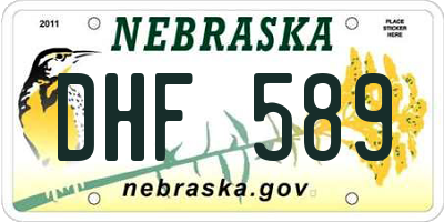 NE license plate DHF589