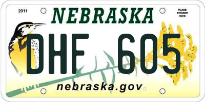 NE license plate DHF605