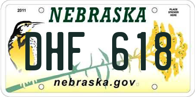 NE license plate DHF618