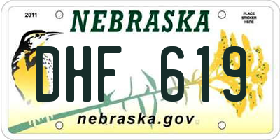 NE license plate DHF619