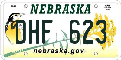 NE license plate DHF623
