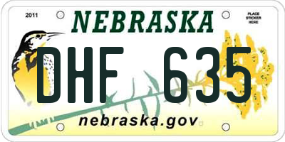 NE license plate DHF635