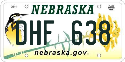 NE license plate DHF638