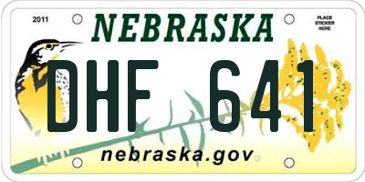 NE license plate DHF641