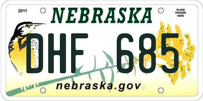 NE license plate DHF685