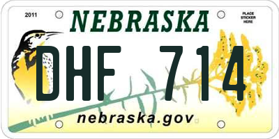 NE license plate DHF714