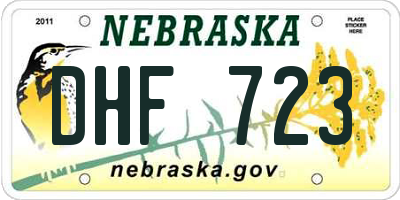 NE license plate DHF723