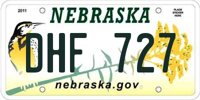 NE license plate DHF727