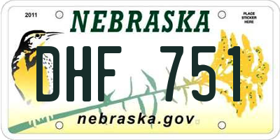 NE license plate DHF751