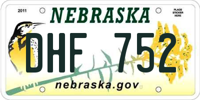 NE license plate DHF752