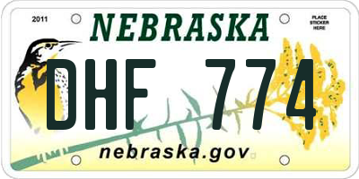 NE license plate DHF774