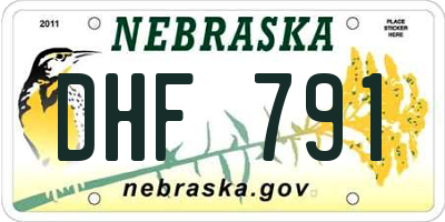 NE license plate DHF791