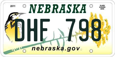NE license plate DHF798