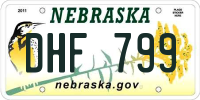 NE license plate DHF799