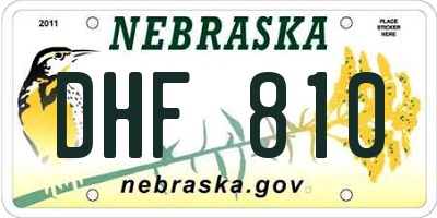 NE license plate DHF810
