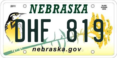 NE license plate DHF819