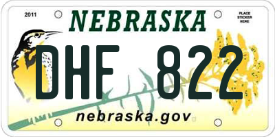 NE license plate DHF822