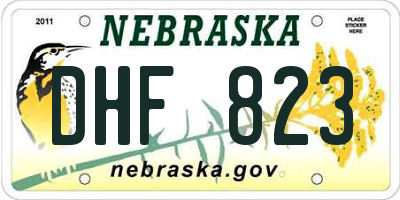 NE license plate DHF823