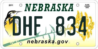 NE license plate DHF834
