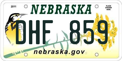 NE license plate DHF859