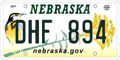 NE license plate DHF894