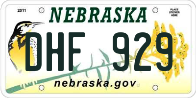 NE license plate DHF929