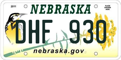 NE license plate DHF930