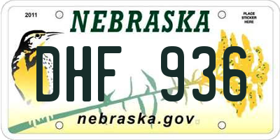 NE license plate DHF936